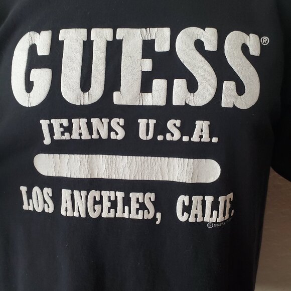 VTG Guess by Georges Marciano Black puffy Logo Tshirt - Picture 2 of 10